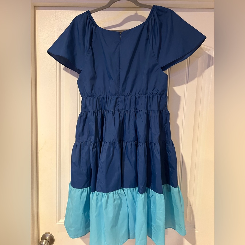 Staud blue contrast dress size L - Picture 2 of 5
